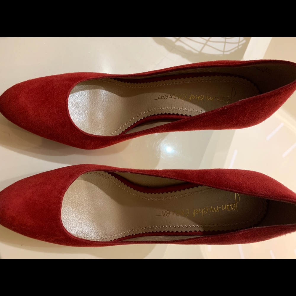 Red platform heels